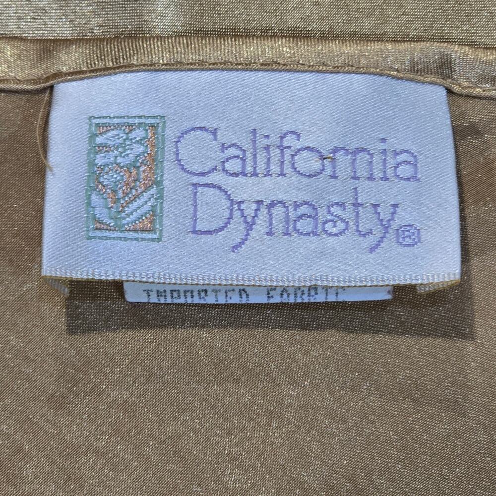 Vintage Gold Satin Nightgown w/ Lace Trim┃Small┃California Dynasty Made in USA - Picture 4 of 11